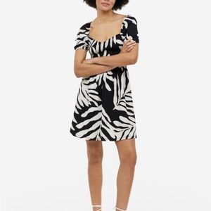 NWT | Patterned Puff Sleeve Dress | H&M